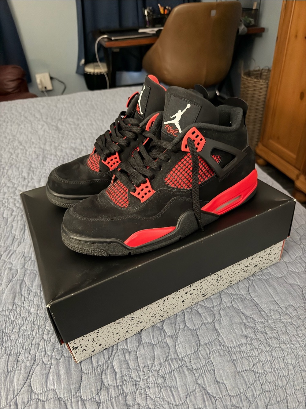 Jordan Retro High-Top Sneakers in Black and Red